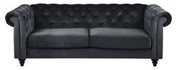 Charlietown 3 personers sofa sort Velour