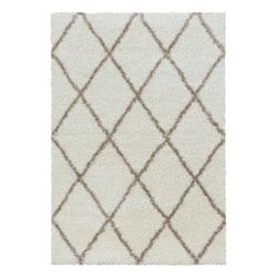 Alvor Shaggy tæppe Geometrisk - Creme - 240x340