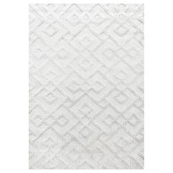 Pisa Shaggy tæppe Geometrisk - Creme - 160x230