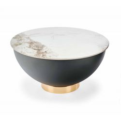 CECILIA sofabord, marmor / Grå / guld
