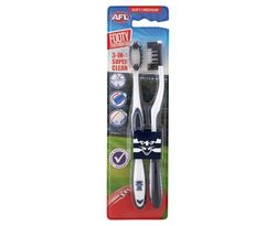 AFL Geelong Footy Toothbrush 2pk - Soft/Medium