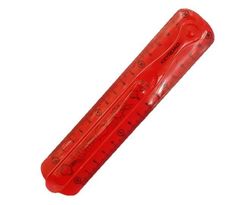 1pc Red Keyroad Ruler 15cm Flex Draw Anti Break Easy Pickup School Office