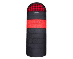 Kalgan Hooded Jumbo Sleeping Bag 230x90cm -2 to -7 Degrees C, Red & Black - Red