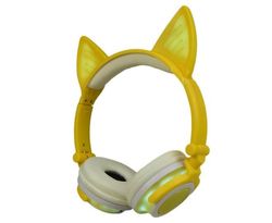 Ymall Kids Wireless Headphones Bluetooth Over Ear with LED Glowing Ymall Kids Headsets for Girls Boys-Yellow