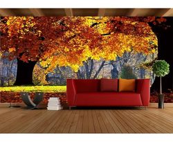 3D Beautiful Maple Trees 3 WallPaper Murals Wall Print Decal Wall Deco Indoor Wall Murals