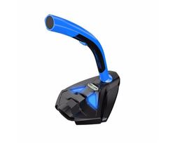 LED USB Adjustable Desktop Microphone Mic Stand for Computer Laptop Mac Online Chatting Foam Cover Black&Blue