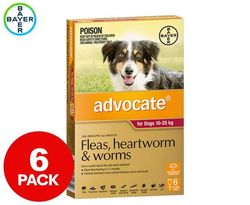 Advocate Flea & Worm Treatment For Dogs 10-25kg 6pk