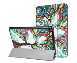 For iPad 2018,2017 Case,Colorful Tree Durable Protective 3-fold Leather Cover