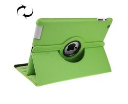 For iPad 2/3/4 Case,Smart Function Rotatable Shielding Leather Cover,Green