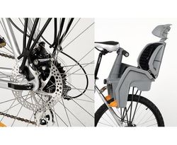 Beto Bicycle Rear Baby Seat Deluxe With Rack Disc Brake - Grey