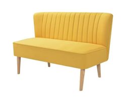 Sofa Fabric 117x55.5x77 cm Yellow