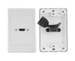 HDMI1FLEX Pro2 1X HDMI Vertical Wall Plate Flexible Thin Wall Rear Socket Silver Plated HDMI Certified 1.3A Compliant Connectors For Uncompromised