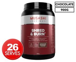 Musashi Shred & Burn Protein Powder Chocolate Milkshake 900g