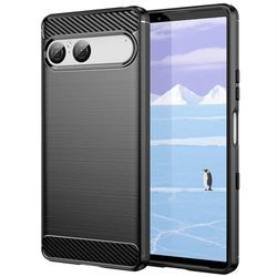 Børstet silikone cover til Sony Xperia 10 VII - Sort