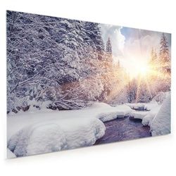 Primedeco Küchenrückwand Küchenrückwand Spritzschutz Glas mit Motiv Sonnenstrahlen im Winter 60 cm x 40 cm