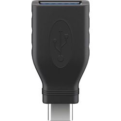 Goobay USB-CTM USB A OTG Super Speed Adapter für den Anschluss von Ladekabeln 3.0, schwarz - USB-CTM-Stecker > USB 3.0-Buchse (Typ A)