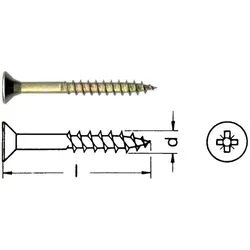 Spanplattenschraube Senkkopf Pozidrive - 3,5 x 40 / 0,17 / PZ2