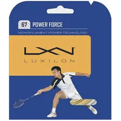 Luxilon Badmintonsaite Spin Force 0.67mm beige 10m Set, Saitendicke: 0.67 beige