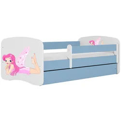 Raumhirsch Furniture Kinderbett Fee mit Flügeln mit Schublade 180/80 90/61/184 , Blau , Holzwerkstoff , Rechteckig , 80x180 cm , FSC 100% , Babymöbel & Kindermöbel, Kinderzimmer & Jugendzimmer, Kinderbetten