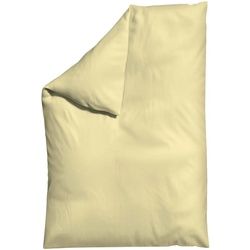 Schlafgut Bettdeckenbezug , Gelb , Textil , Uni , 135-140x200 cm , Textiles Vertrauen - Oeko-Tex®, AZO-frei, Bsci, Oeko-Tex® Standard 100 , pflegeleicht, atmungsaktiv, bügelleicht, schadstoffgeprüft, weiche und anschmiegsame Oberfläche, dicht gewebtes Garn , Heimtextilien, Bettwäsche & Leintücher, Bettwäsche, Satin-bettwäsche