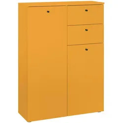 Mid.you Midischrank , Gelb , Kunststoff , 3 Fächer , 2 Schubladen , 80x110x30 cm , Made in Eu , stehend , Badezimmer, Badmöbel, Midischränke
