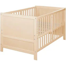 Xxxl Babybett Easy Sleep 70 x 140 cm , Naturfarben , Holzwerkstoff , Rechteckig , 70x140 cm , Babymöbel, Babybetten, Gitterbett