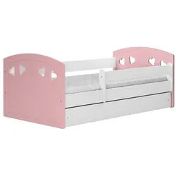 Raumhirsch Furniture Kinderbett 140x70 cm 160x80 cm 180x80 cm, optional mit Matratze & Schublade – verschiedene Farben & Varianten rosa
