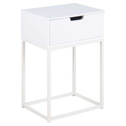 Nachttisch »Mitra«, Nachttisch, Nachtschrank mit 1 Schublade, Weiss oder Schwarz, Weiss, 84199859-0 B/H: 40 cm x 61,5 cm