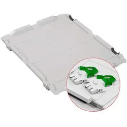 PROREGAL 10x Scharnierdeckel Set Eurobox NextGen mit 2 grünen Schiebeschnappverschlüssen | BxT 30x40cm | Eurobehälter