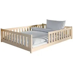 Kids Collective Bodenbett 140x200 cm in natur , Naturfarben , Holz , 140x200 cm , Babymöbel & Kindermöbel, Kinderzimmer & Jugendzimmer, Kinderbetten