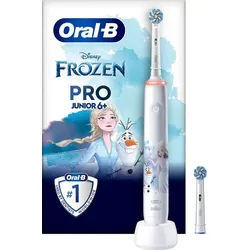 Oral-B Elektrische Zahnbürste Pro Junior, Aufsteckbürsten: 2 St., Drucksensor weiß