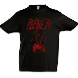 Urban Backwoods Print-Shirt Player P Kinder T-Shirt Pentagramm Logo Pentacle Slayer Gamer Gaming (1-tlg) Controller Trash Metal Band schwarz 152/164