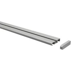 GARDINENSCHIENE Slimline 360 cm (geteilt in 2 x 180 cm), 1-/2-läufig Silbergrau