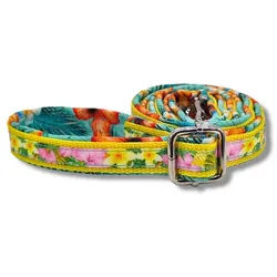 D by E Couture Führleine "Summer Love I", stufenlos verstellbar, 20mm breit, Handmade 150cm