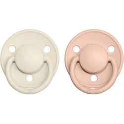 BIBS De Lux Natural Rubber Size 1: 0+ months Schnuller Ivory / Blush 2 St.