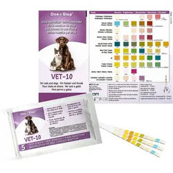 One+Step Urin Teststreifen für Hunde und Katzen - Schnelltest zur Prüfung von 10 Gesundheitswerten 15 St
