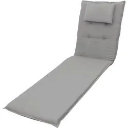Doppler 9827 Rollliegenauflage mit Kopfkissen Gartenliege 8cm grau