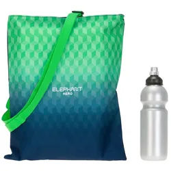ELEPHANT Turnbeutel Sportbeutel Attach Bag Hero Signature Tasche, für Jungen Mädchen Schubeutel Gymbag + Trinkflasche grün