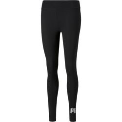 Leggings PUMA "ESS+ METALLIC LEGGINGS" Gr. XL, N-Gr, schwarz (puma black, silver) Damen Hosen Sport Leggings