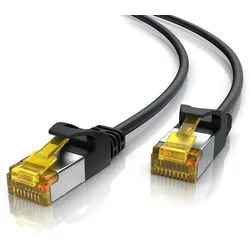 Primewire LAN-Kabel, CAT.7, RJ-45 (Ethernet) (2000 cm), Slim Patchkabel Cat 7, Gigabit Kabel, 10000 Mbit Netzwerkkabel - 20m schwarz
