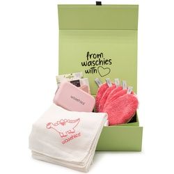 waschies Newborn Box– Pink (waschies 5er Set, Mullwindel & Tavelbag) Set 8 St