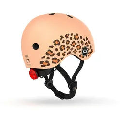 Scoot and Ride Kinderhelm , Orange , Kunststoff, Textil , Gr. Xxs-S , RoHS , Magnetverschluss, mit LED-Licht, Kinnpolster , Freizeit & Co, Sport & Fitness, Fahrräder, Kinderhelme
