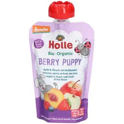 Holle Berry Puppy Trinkflasche Apfel, Pfirsich und Waldfrüchte bio