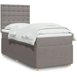 vidaXL Boxspringbett, Boxspringbett mit Matratze Taupe 100x200 cm Stoff