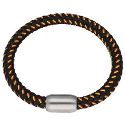 Jacques Charrel Armband schwarz, geflochten, in Deutschland-Optik mit Magnetverschluß bunt