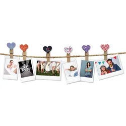 Fujifilm Instax Design Clips HEART Holzwäscheklammern mit Magnet