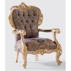 Casa Padrino Sessel Luxus Barock Sessel Lila / Grau / Gold 80 x 90 x H. 123 cm - Handgefertigter Wohnzimmer Sessel mit elegantem Muster - Barock Wohnzimmer Möbel - Edel & Prunkvoll