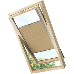 KS Handel 24 Dachfensterplissee Faltrollo Thermo verdunkelnd passend für Velux U10 Cappuccino