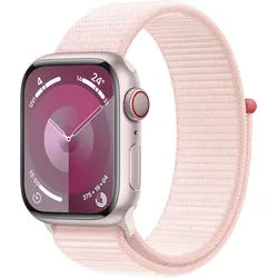 Apple Smartwatch »Watch Series 9 GPS + Cellular 41mm Aluminium«, (Watch OS 10 Sport Loop) Apple rosa