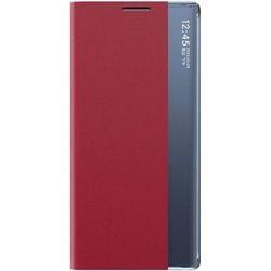 MU Style Kunstleder Bookcover mit Sichtfenster (Galaxy S22+), Smartphone Hülle, Rot